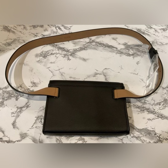 Michael Kors Leather Logo Fanny Pack Belt Bag Black Sz L/XL NEW
